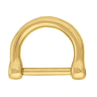 #3255 Mini Screw D-Ring, Solid Brass, 3/4"