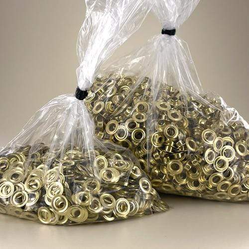 #00 Brass, Grommets with Washers, 25-Gross, Solid Brass, #GWB-00-B