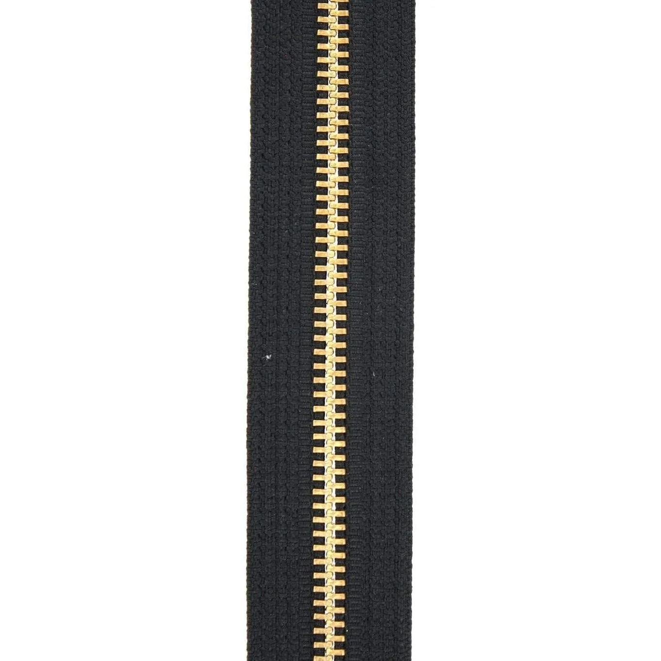 #5 Black, YKK Metal Chain Narrow Zipper Tape with Brass Teeth, #5M-NAR-BLK