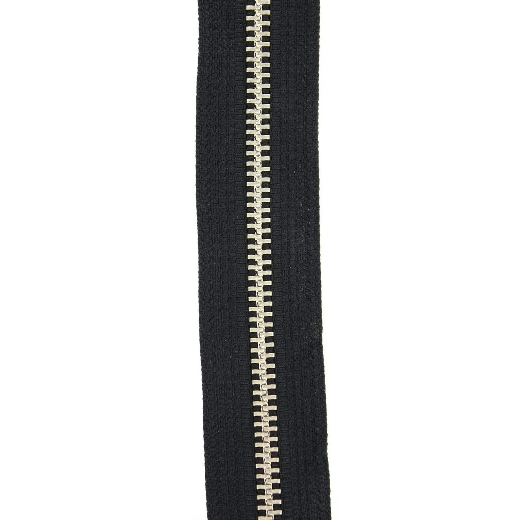 #5 Black, YKK Metal Chain Narrow Zipper Tape with Solid Nickel Teeth, #5M-NAR-BLK-SNIC
