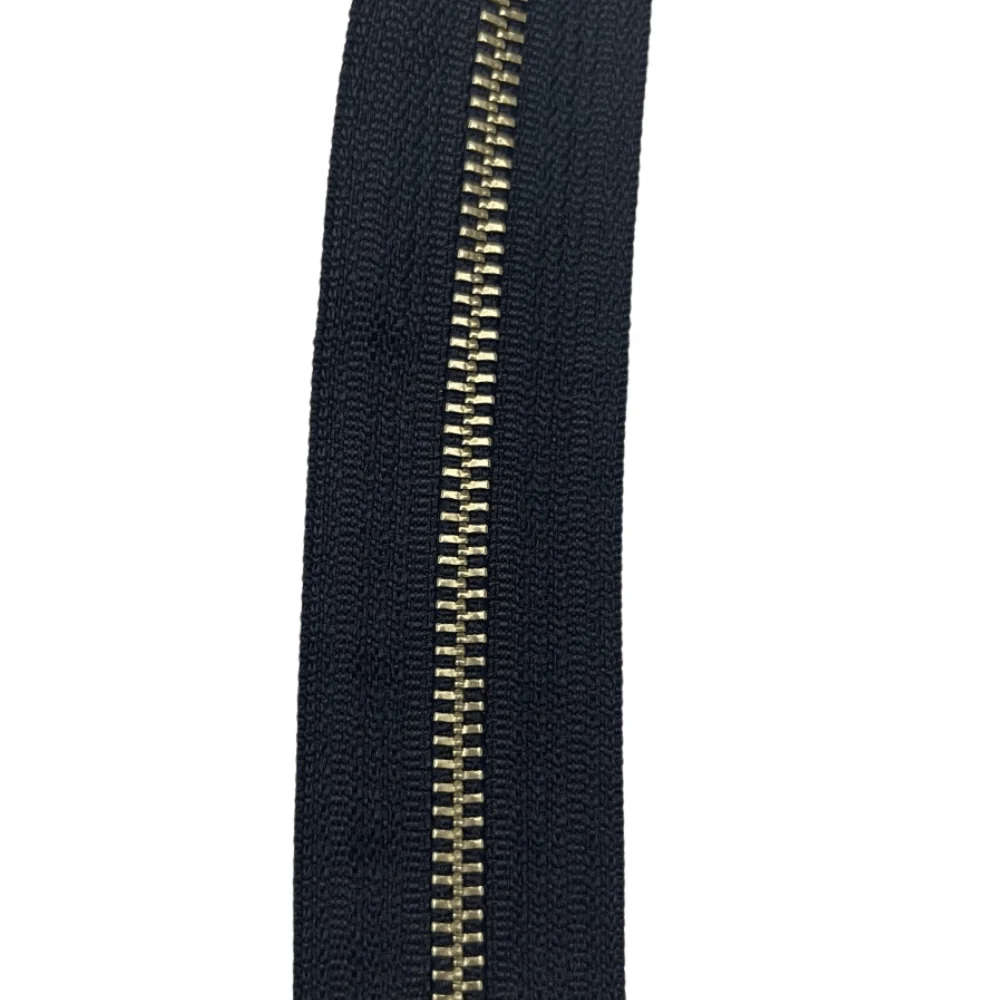 #5 Black, YKK Metal Chain Zipper Tape with Solid Nickel Teeth, #5M-BLK-SNIC