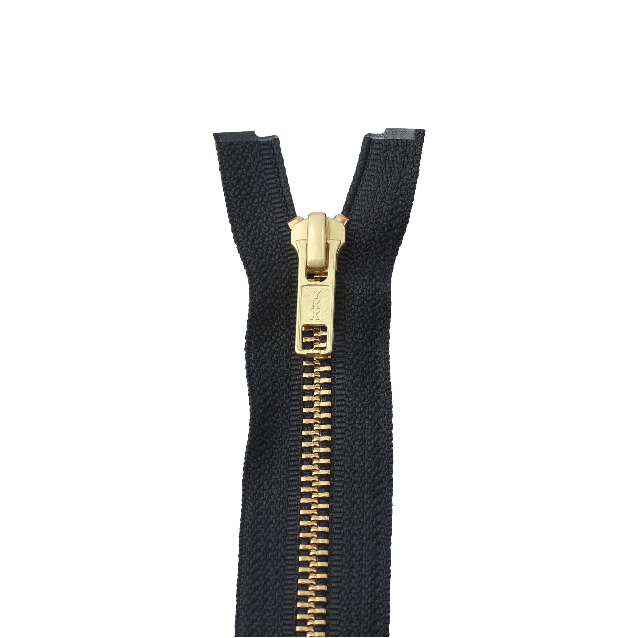 #5 Metal, Black, 30" YKK Separating Jacket Zipper with Brass Teeth, #6JK-30-BLK-B