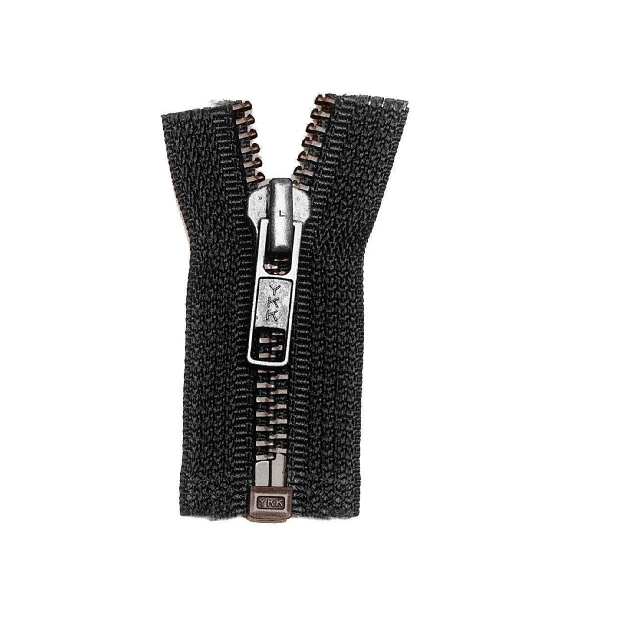 #5 Metal, Black, 36" YKK Separating Bomber Jacket Zipper with Antique Brass Teeth, #6BJ-36-BLK-ANT