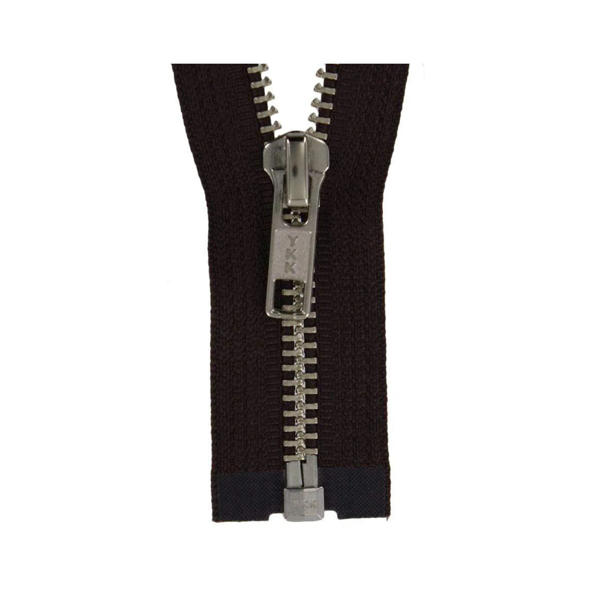 #5 Metal, Brown, 36" YKK Separating Jacket Zipper with Solid Nickel Teeth, #6SN-36-BRO