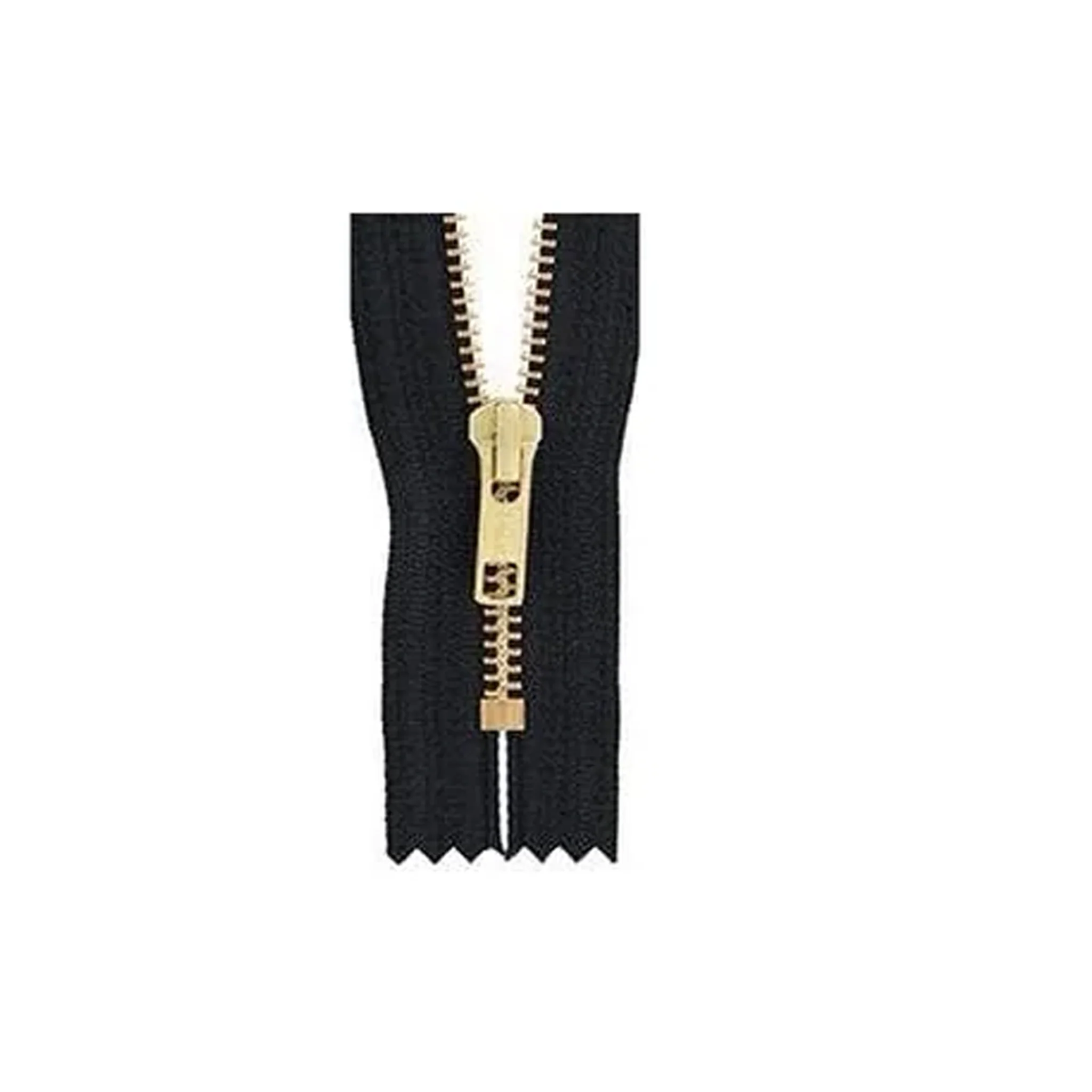 #6 Metal, Black, 18" YKK Closed End Zipper with Brass Teeth, #6CEB-18-BLK