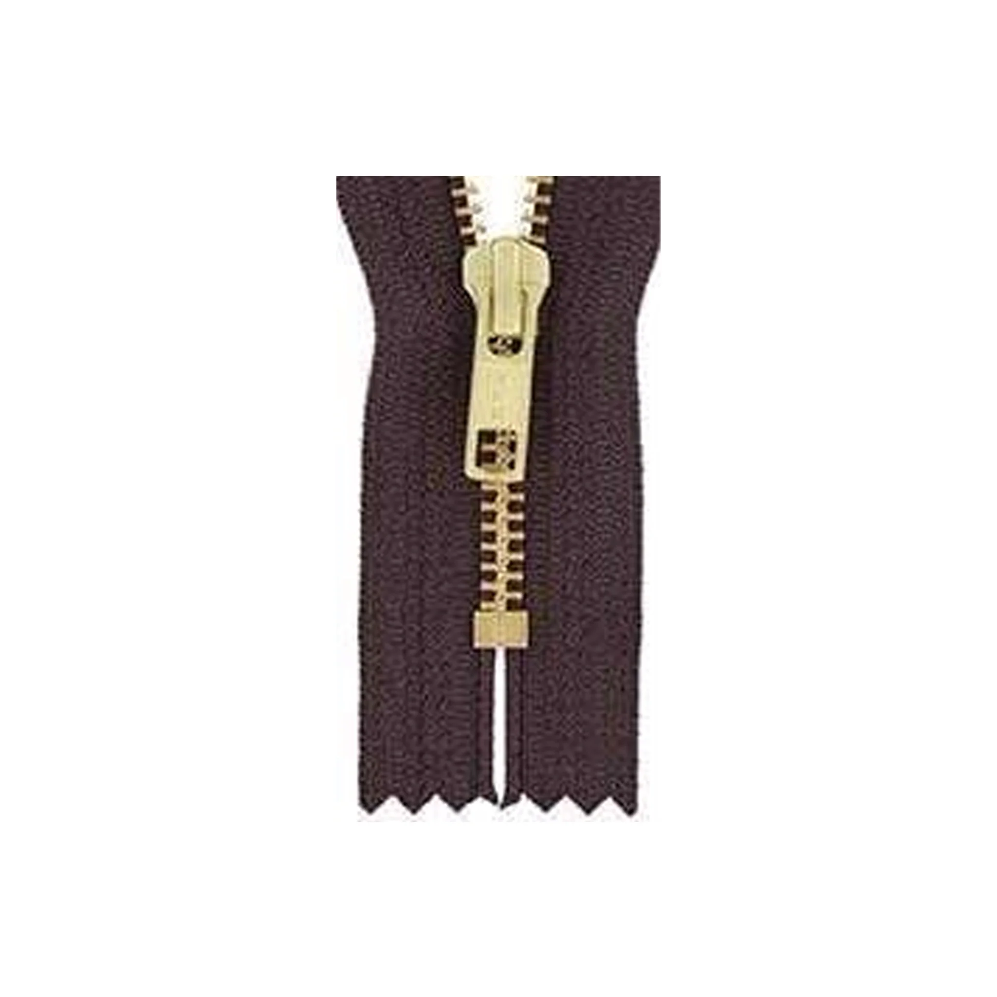 #6 Metal, Brown, 20" YKK Closed End Zipper with Brass Teeth, #6CEB-20-BRO