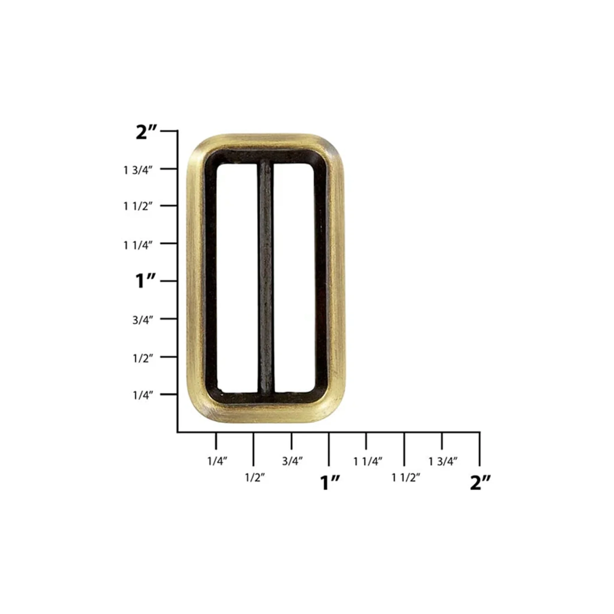 1 1/2" Antique Brass, Cast Beveled Double Loop, Zinc Alloy, #P-2896-ANTB