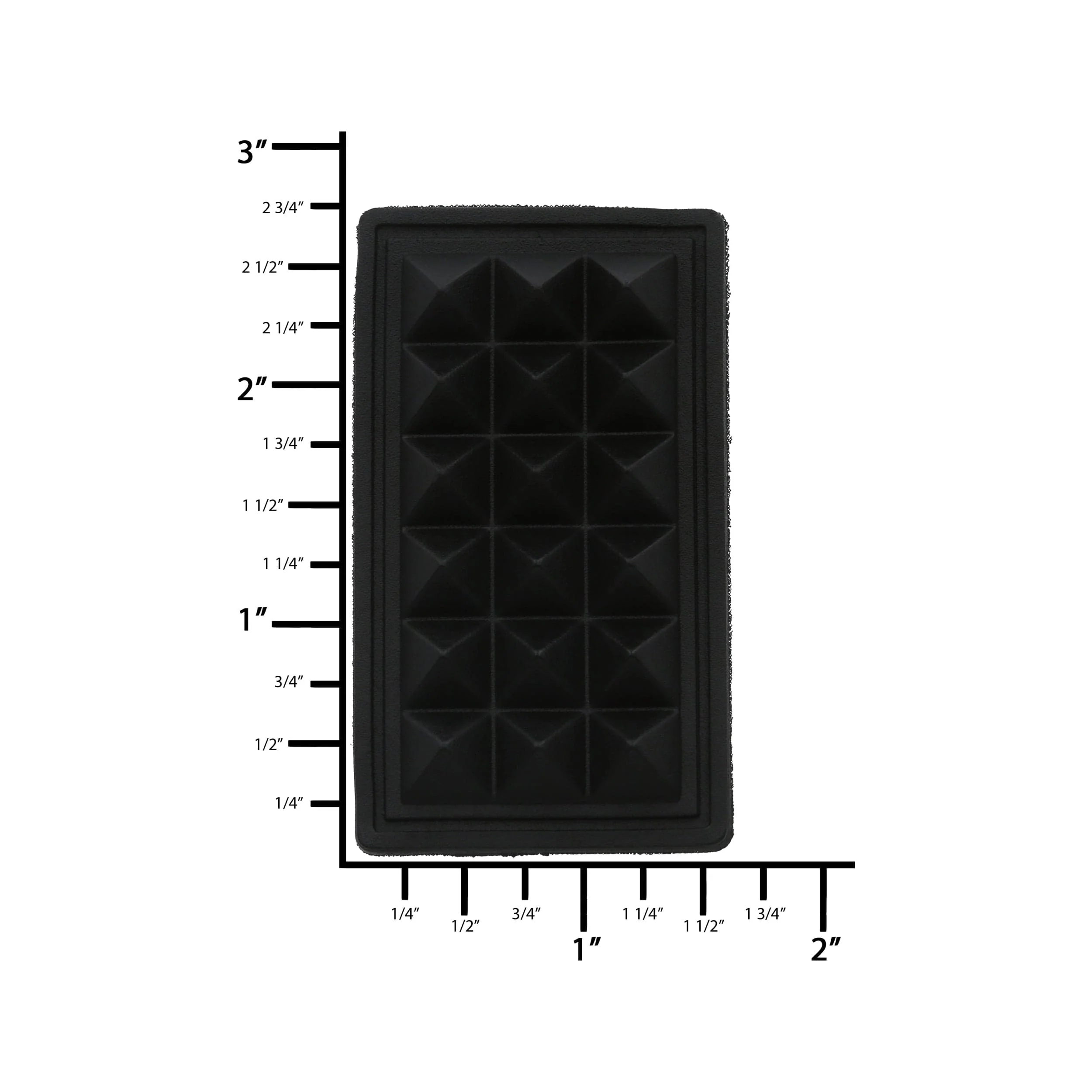 1 1/2" Black, Sewable Bottom Stud, Rubber, #L-3035