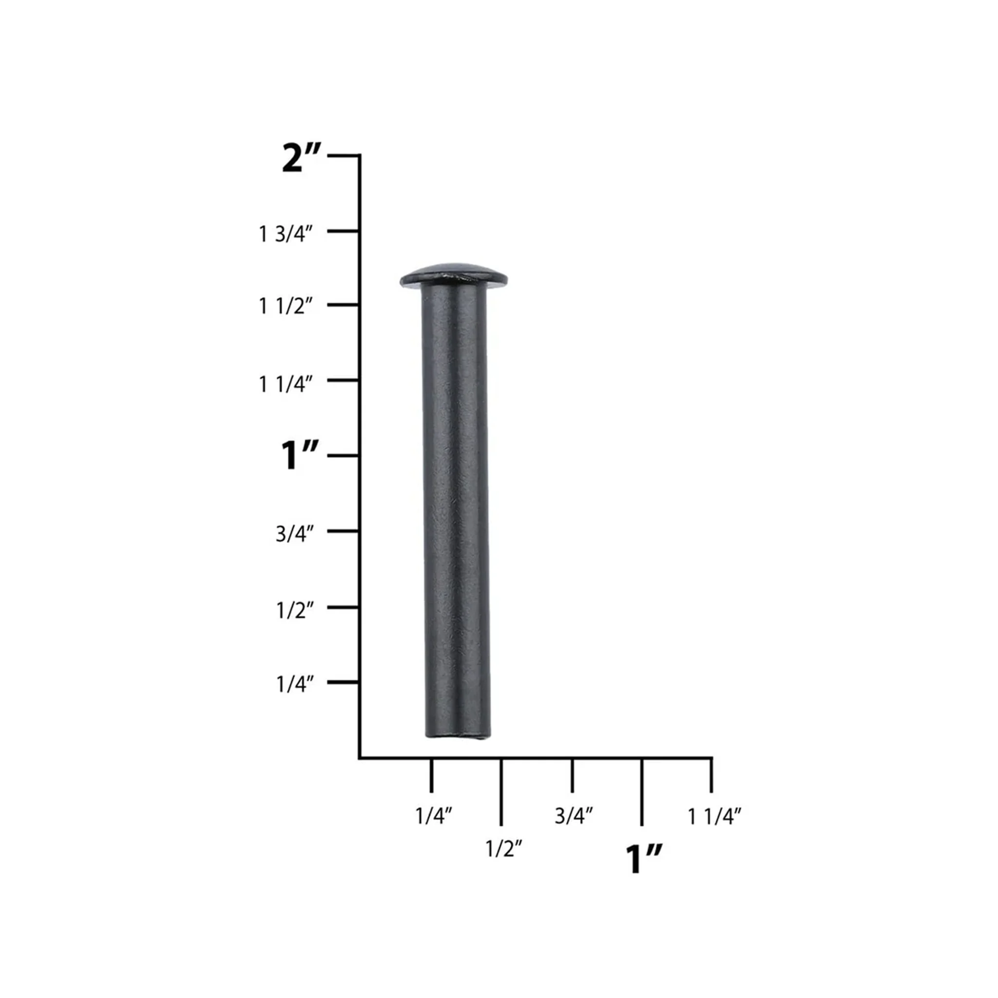 1 1/2" Black, Tubular Rivet, Steel - 12 pk, #L-2202