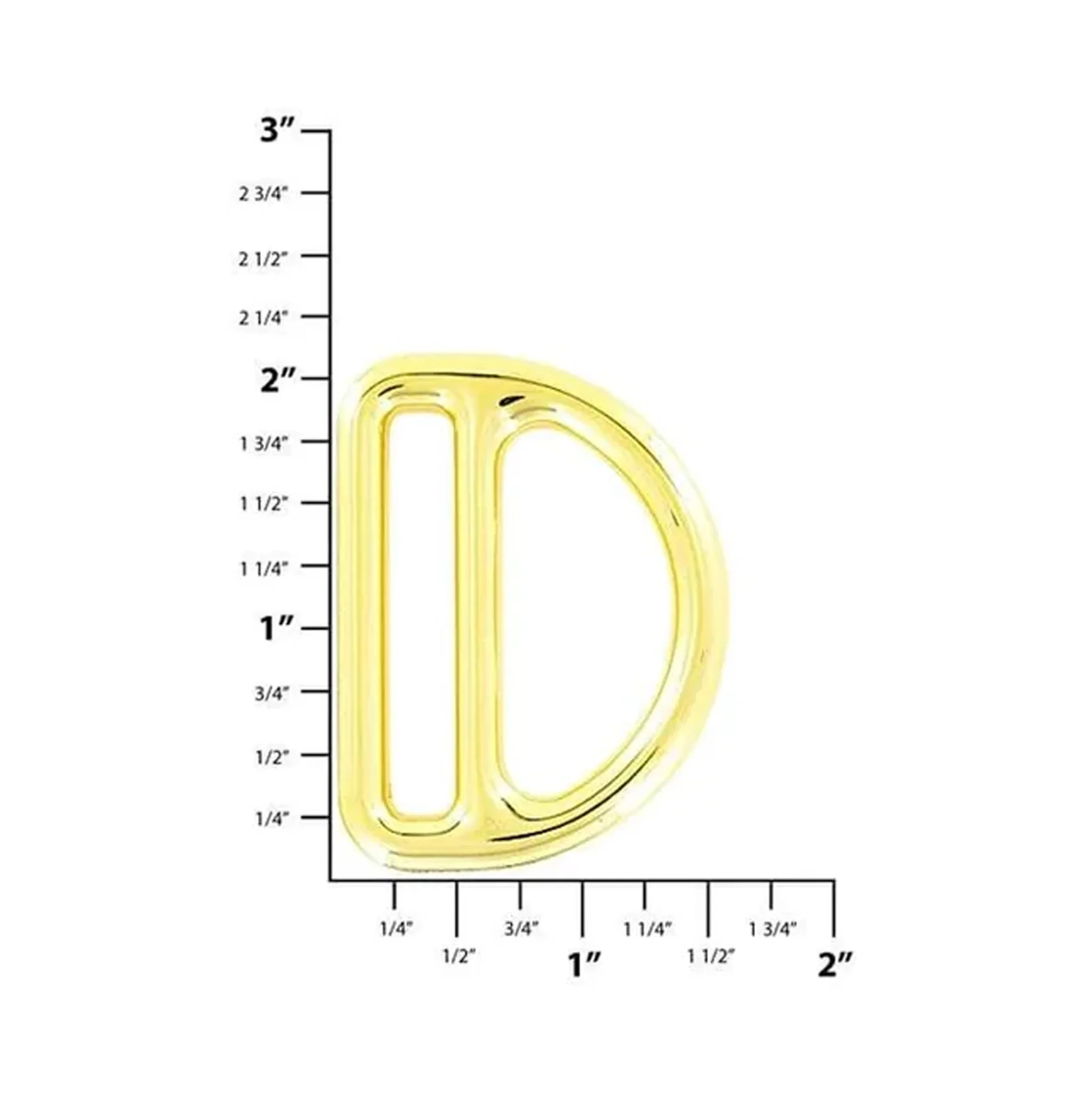 1 1/2" Gold, Double D-Ring, Steel, #C-1893-GOLD