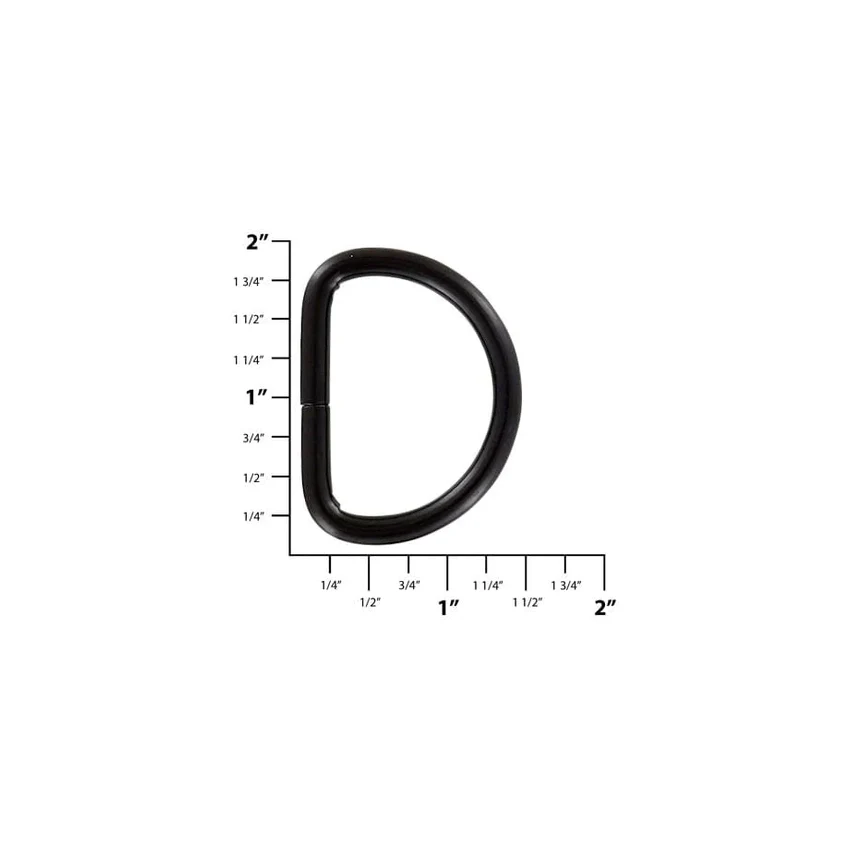 1 1/2" Matte Black, Split D Ring, Steel, #P-2121-BLK