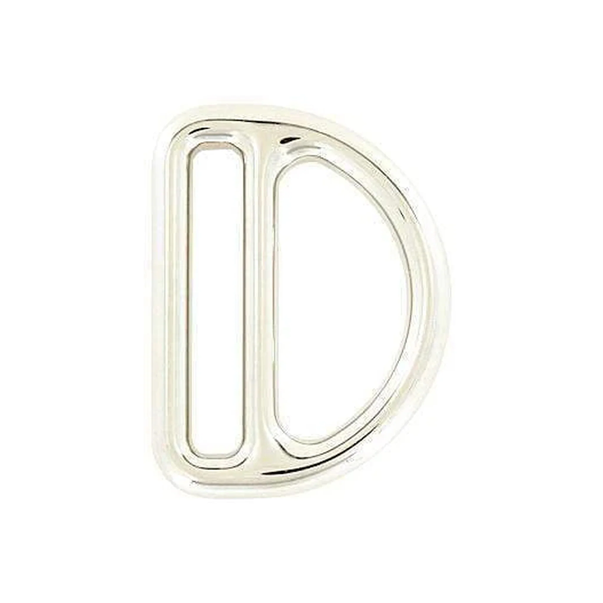 1 1/2" Nickel, Cast Double Loop D-Ring, Zinc Alloy, #C-1893-NIC