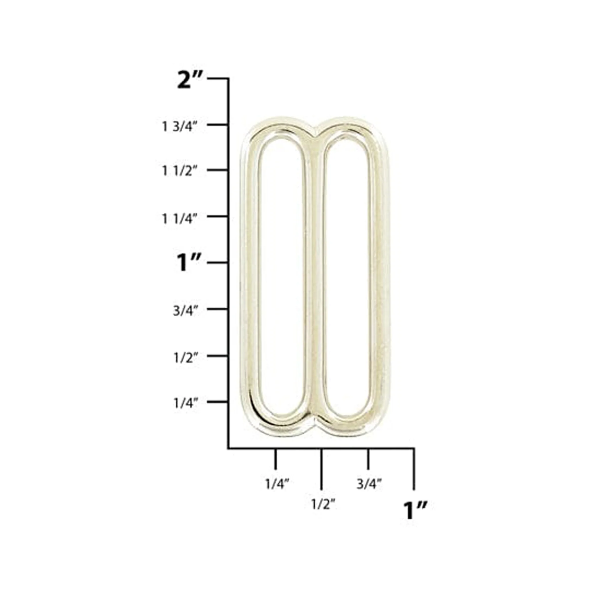 1 1/2" Nickel, Cast Rounded Tri Bar Slide, Zinc Alloy, #C-1192-NP