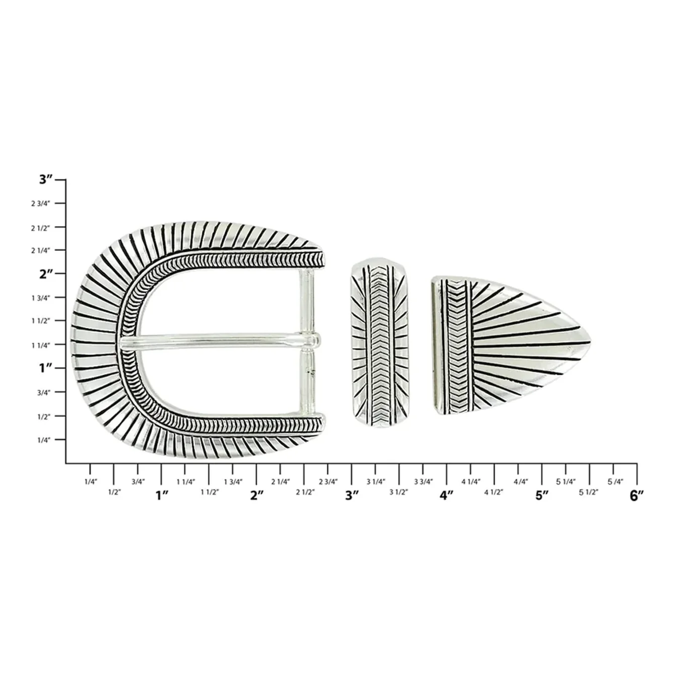 1 1/2" Nickel, Sedona Buckle Set, Zinc Alloy, #C-1628-SET