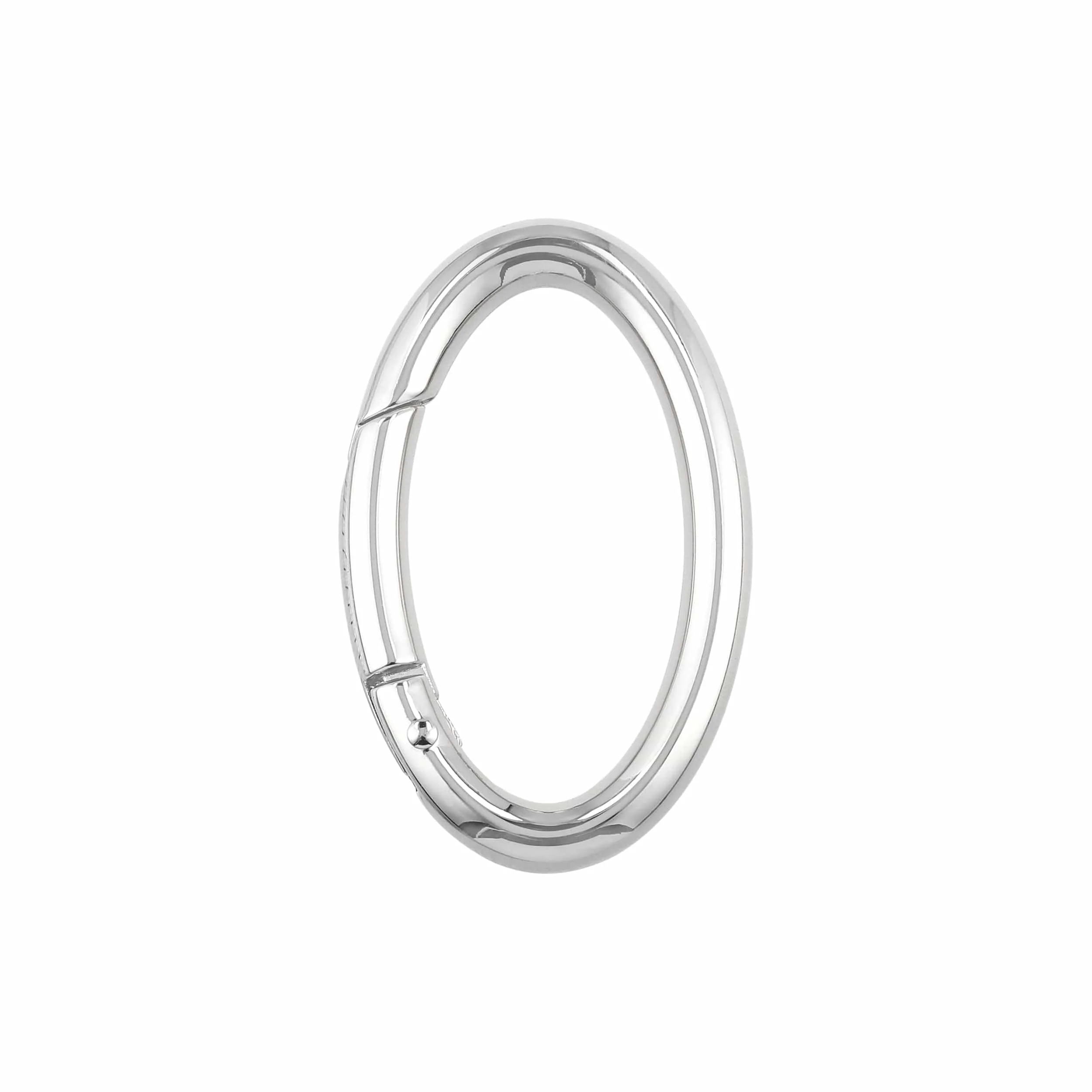 1 1/2" Nickel, Spring Gate Oval Ring, Zinc Alloy, #P-2803-NIC