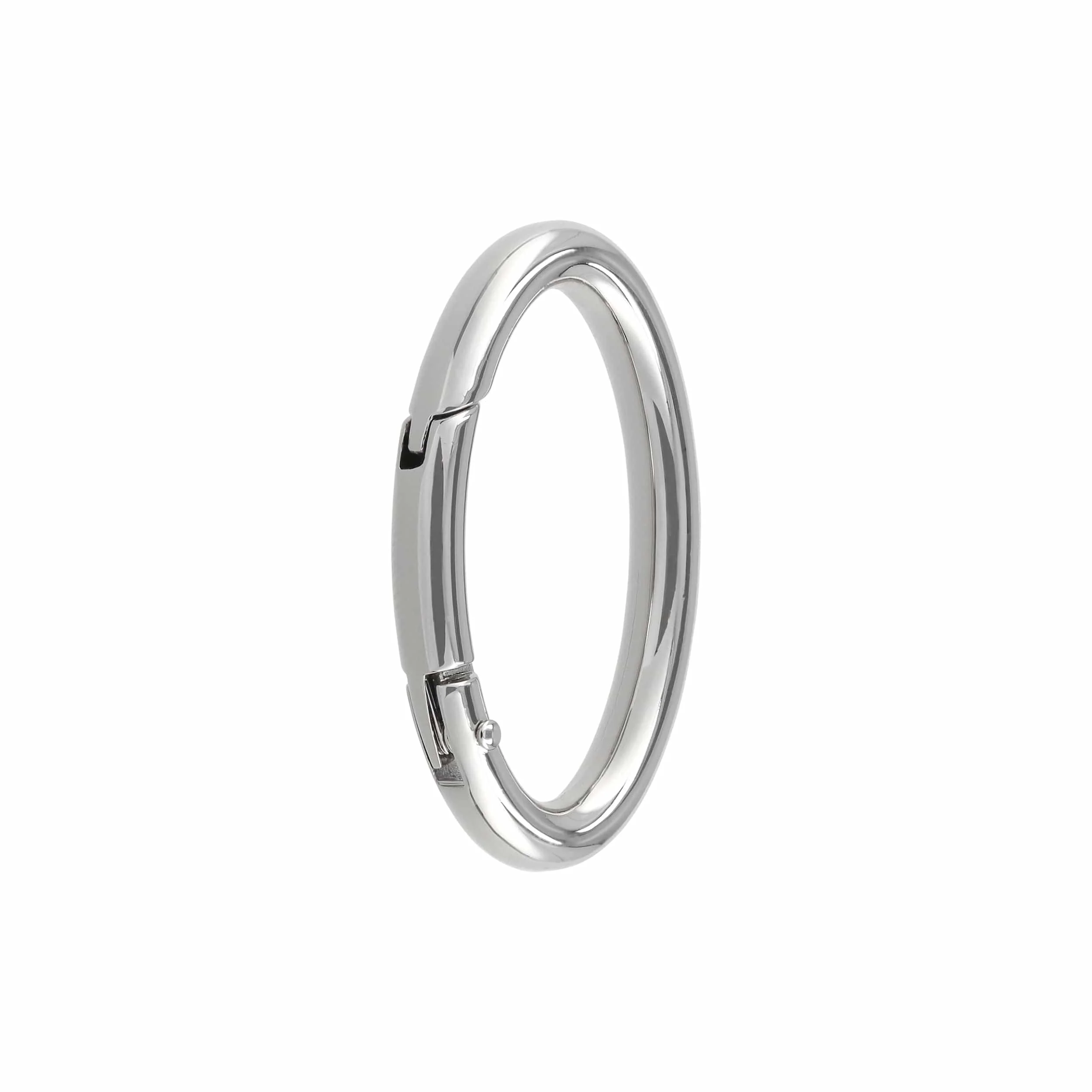 1 1/2" Nickel, Spring Gate Oval Ring, Zinc Alloy, #P-2803-NIC