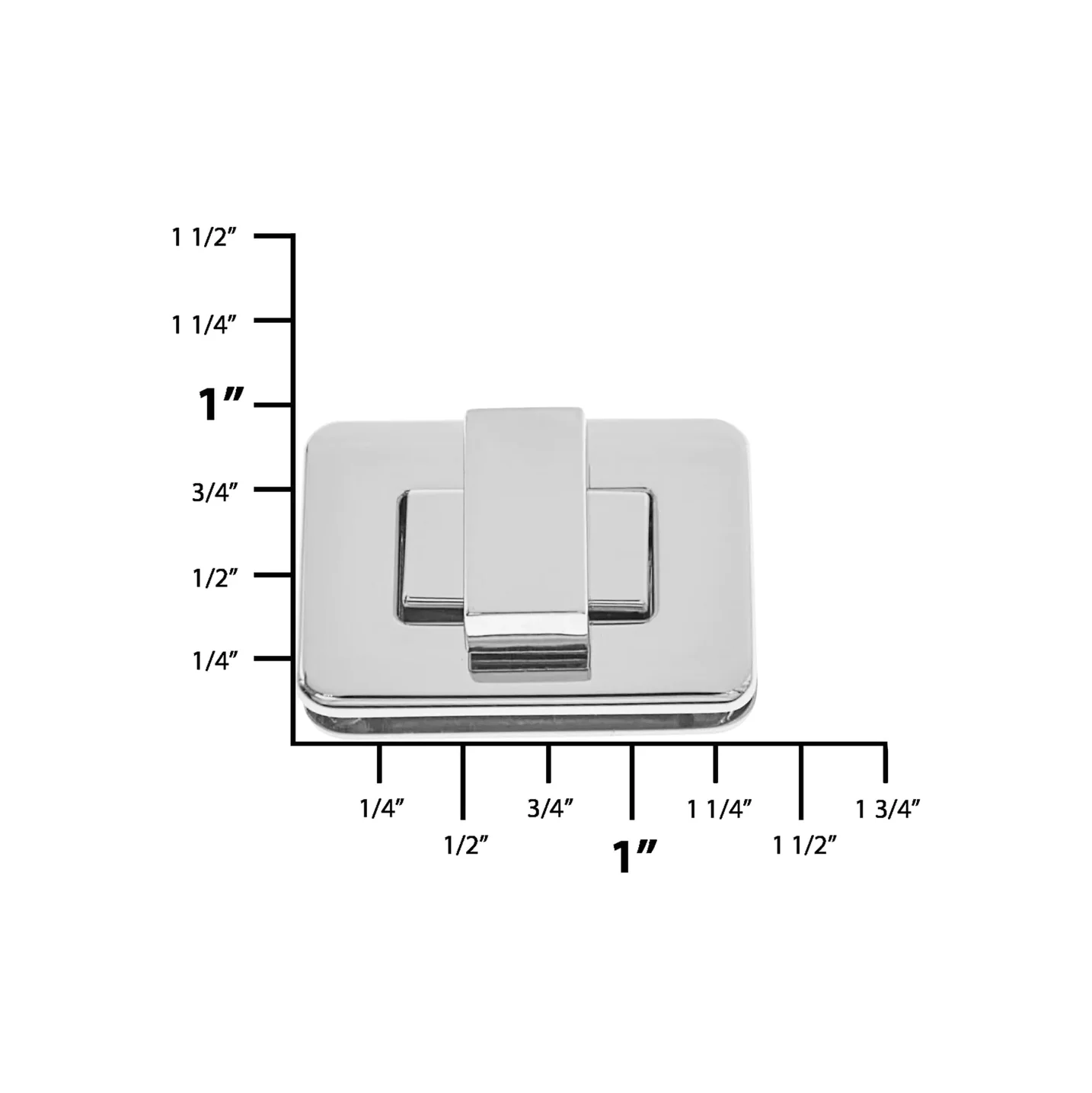 1 1/2" Nickel, Turn Lock, Zinc Alloy, #P-2865-NIC