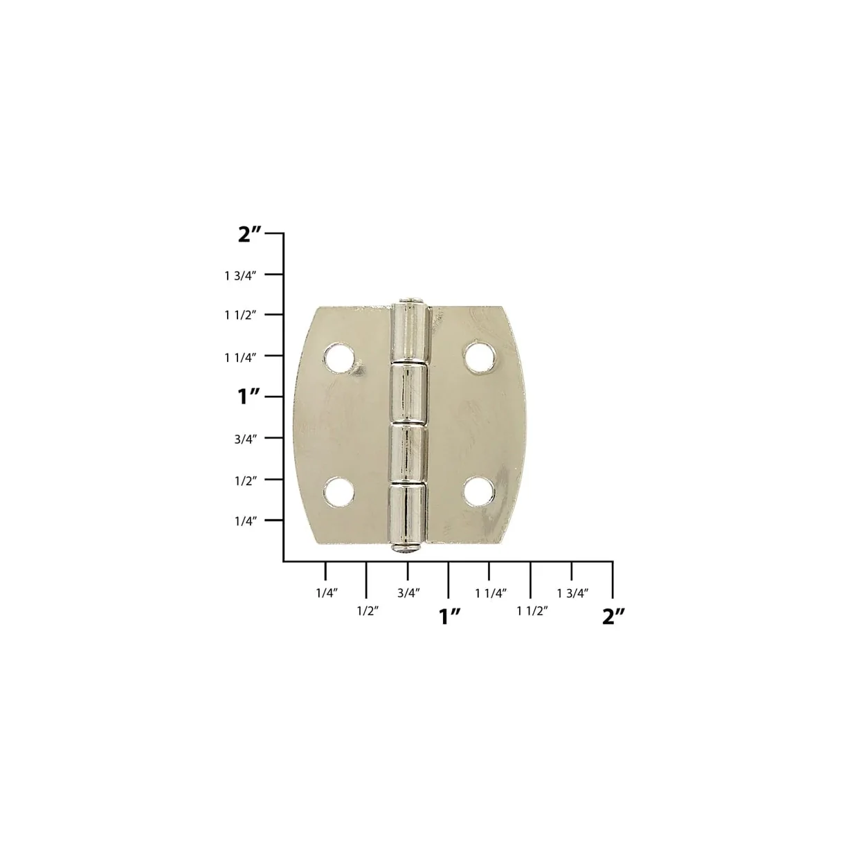 1 1/2" Shiny Nickel, Box/Case Plated Hinge, Zinc Alloy, #L-644