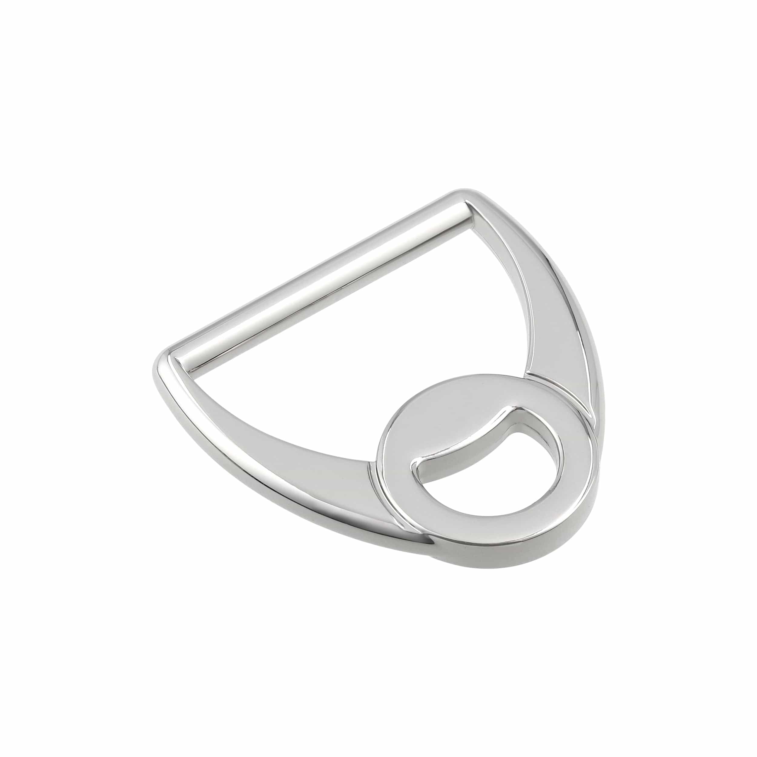 1 1/2" Shiny Nickel, Double Loop D-Ring, Zinc Alloy, #P-3038-NIC