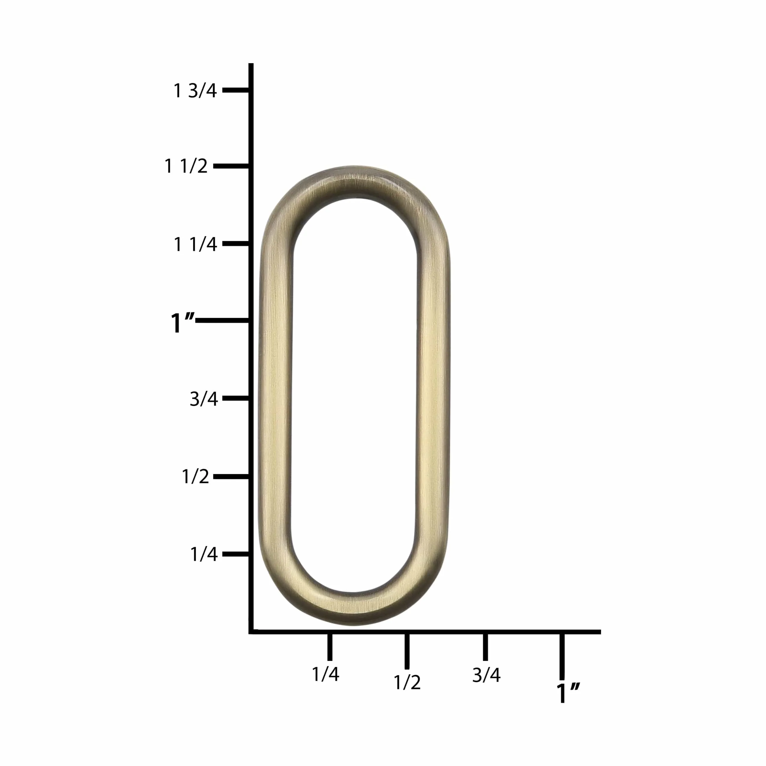 1 1/4" Antique Brass, Oval Ring, Zinc Alloy-5pk, #P-3037-ANTB