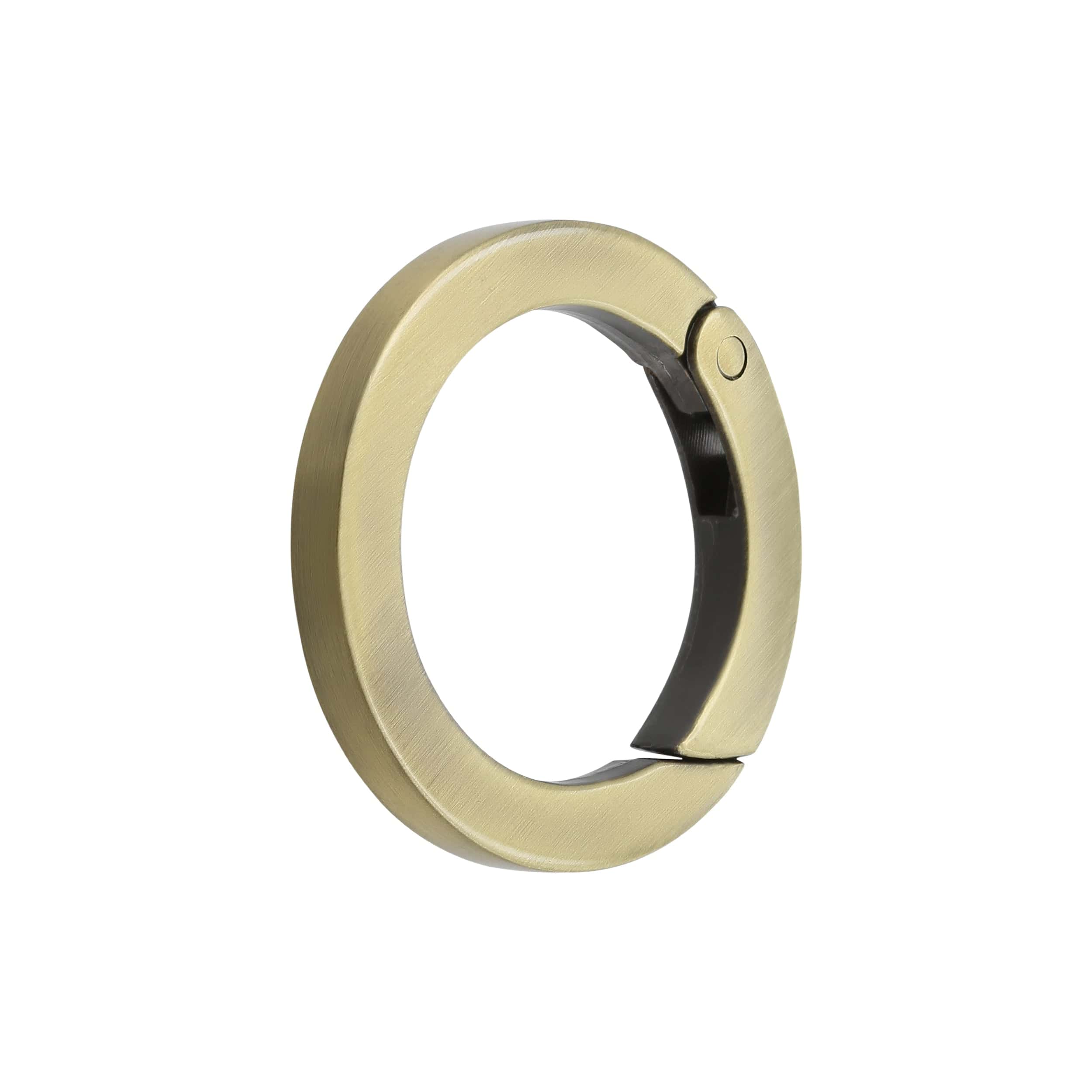 1 1/4" Antique Brass, Spring Gate Round Ring, Zinc Alloy, #P-2768-ANTB