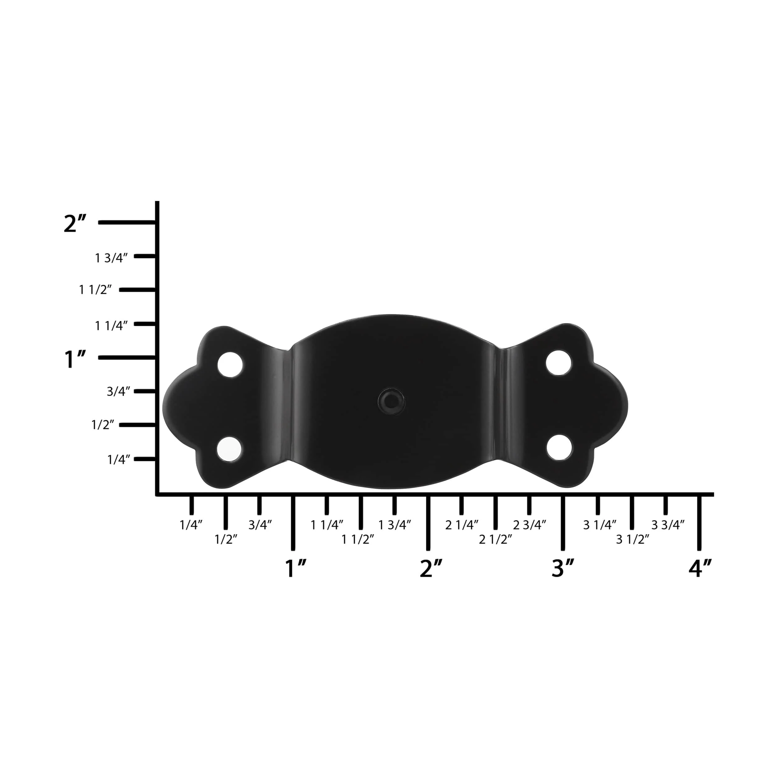 1 1/4" Black, Round Edge Trunk Handle Loop with Nail, Steel, #G-17-BLK