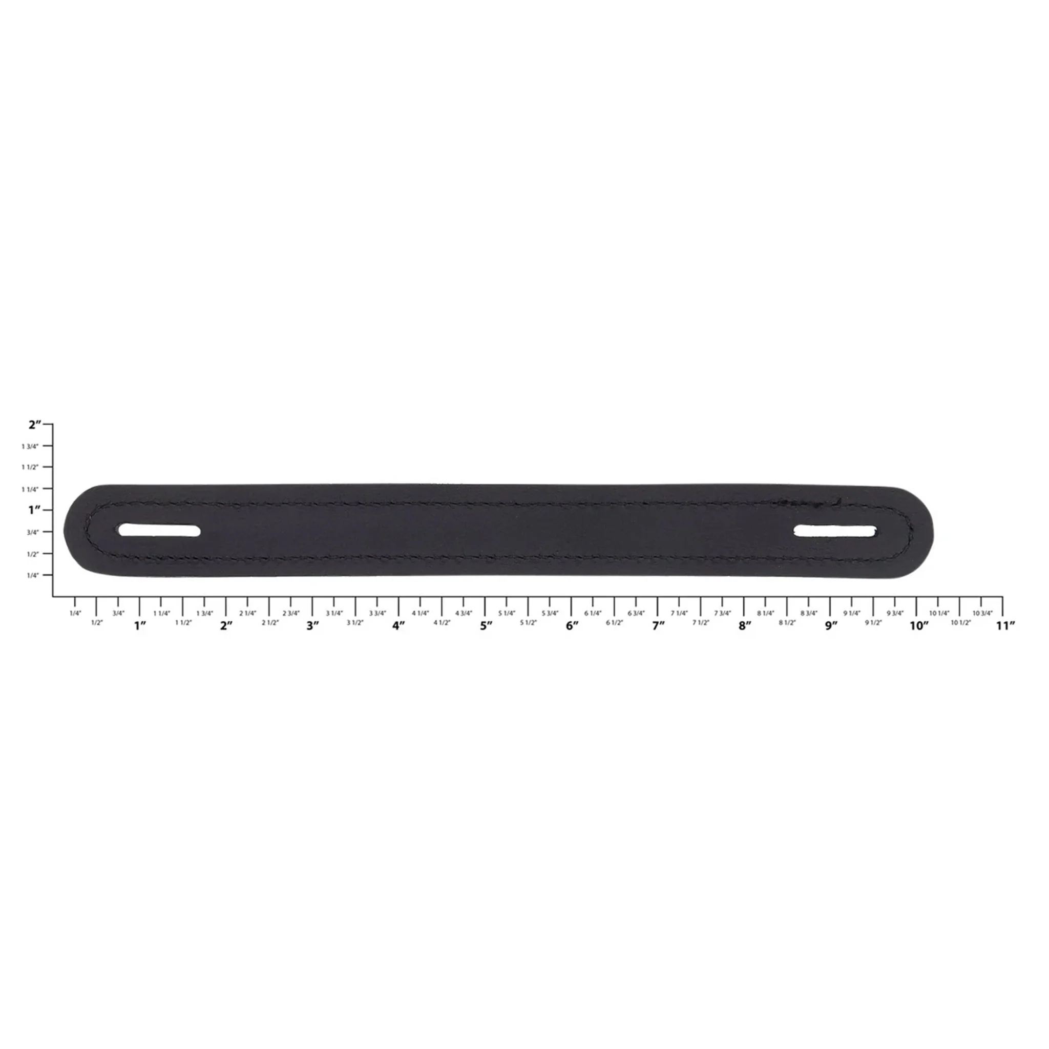 1 1/4" Black, Slotted Round End Trunk Handle, Leather, #L-001-BLK