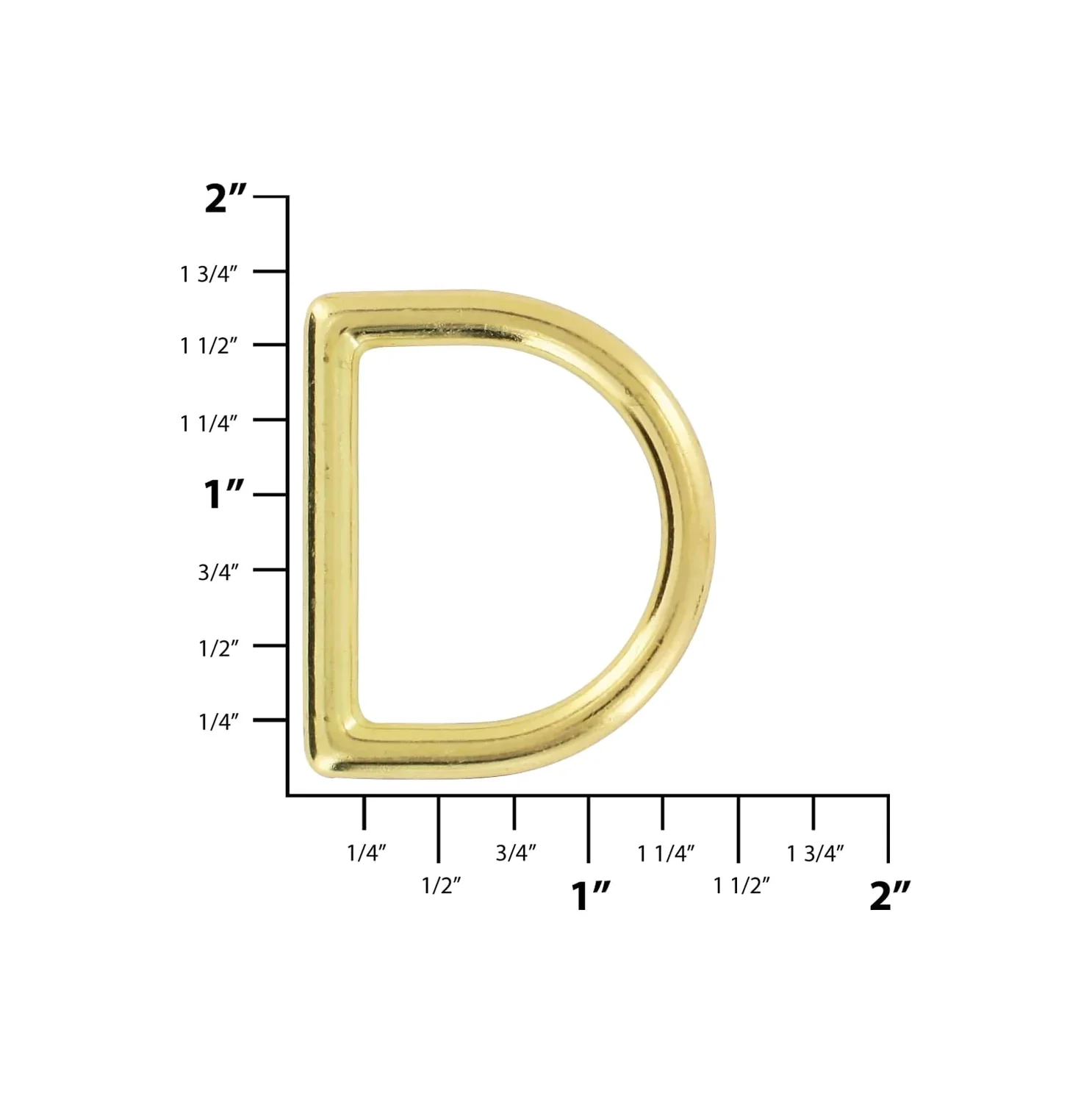 1 1/4" Brass, Cast D-Ring, Zinc Alloy, #D-306-BP