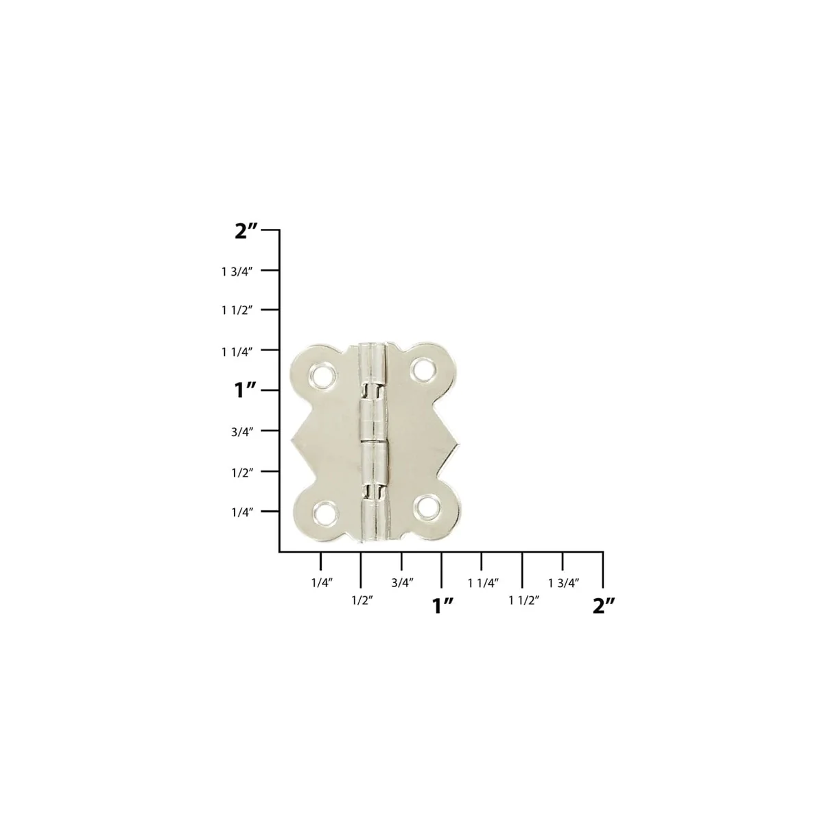 1 1/4" Nickel, Box/Case Stop Hinge Plate, Zinc Alloy, #P-2466-NP