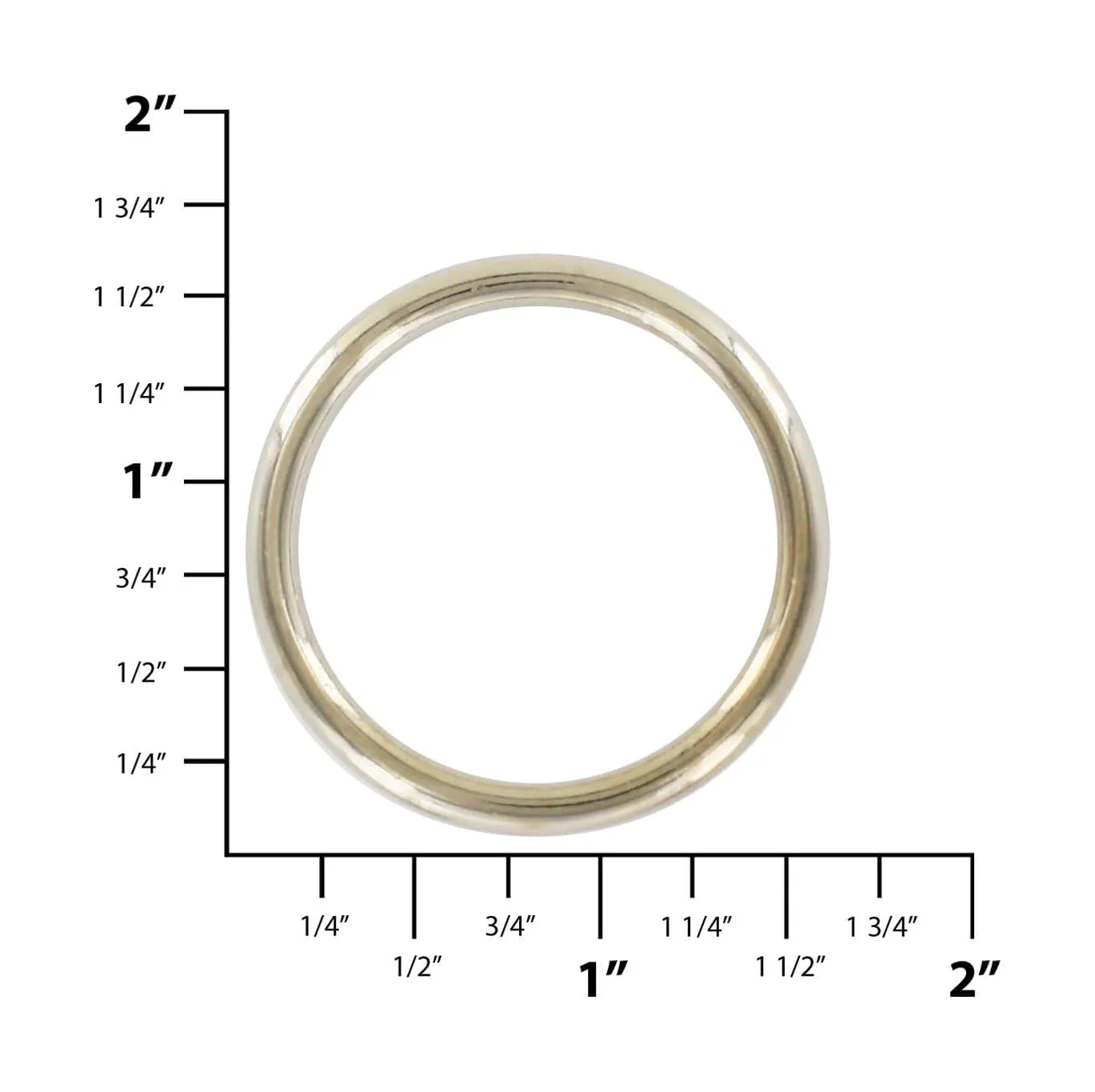 1 1/4" Nickel, Cast Round Ring, Zinc Alloy, #A-235-NP