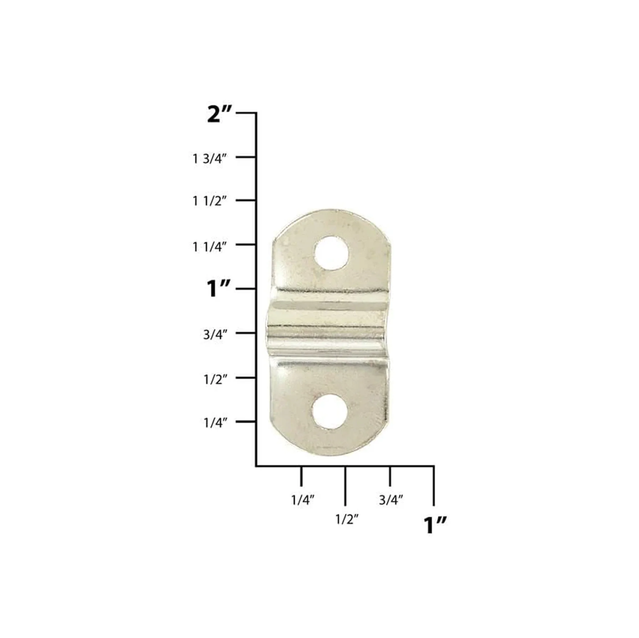 1 1/4" Nickel, D-Ring Mounting Bracket, Steel, #D-18X-NP