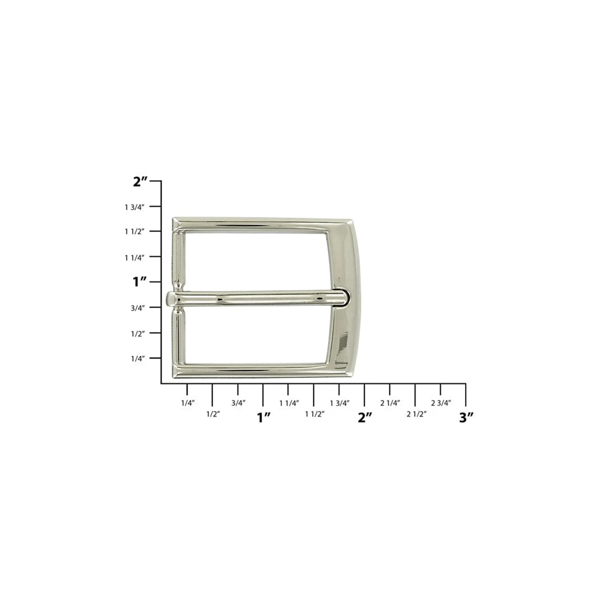 1 1/4" Nickel, Heel Bar Buckle, Zinc Alloy, #C-1921-NIC
