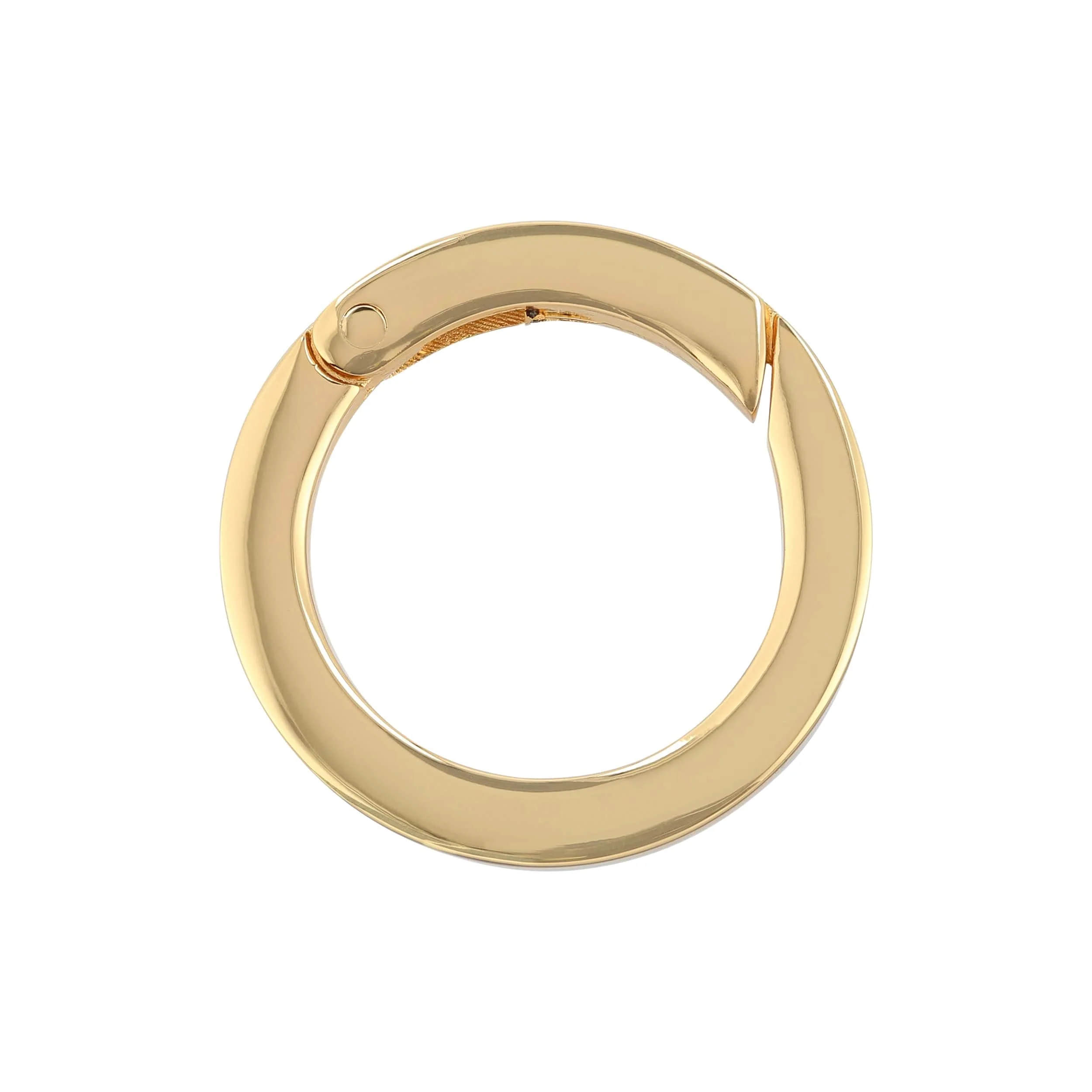 1 1/4" Shiny Gold, Spring Gate Round Ring, Zinc Alloy, #P-2768-GOLD