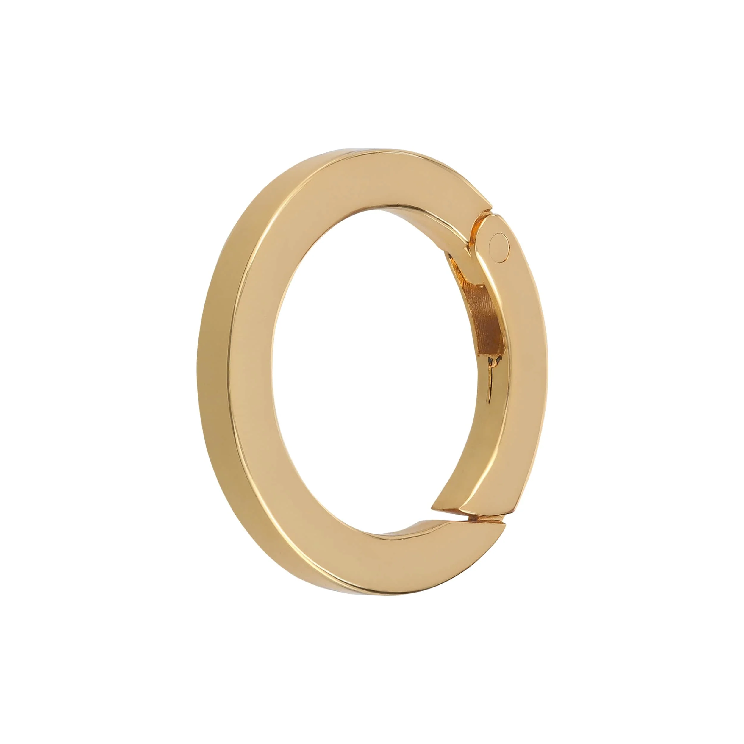 1 1/4" Shiny Gold, Spring Gate Round Ring, Zinc Alloy, #P-2768-GOLD