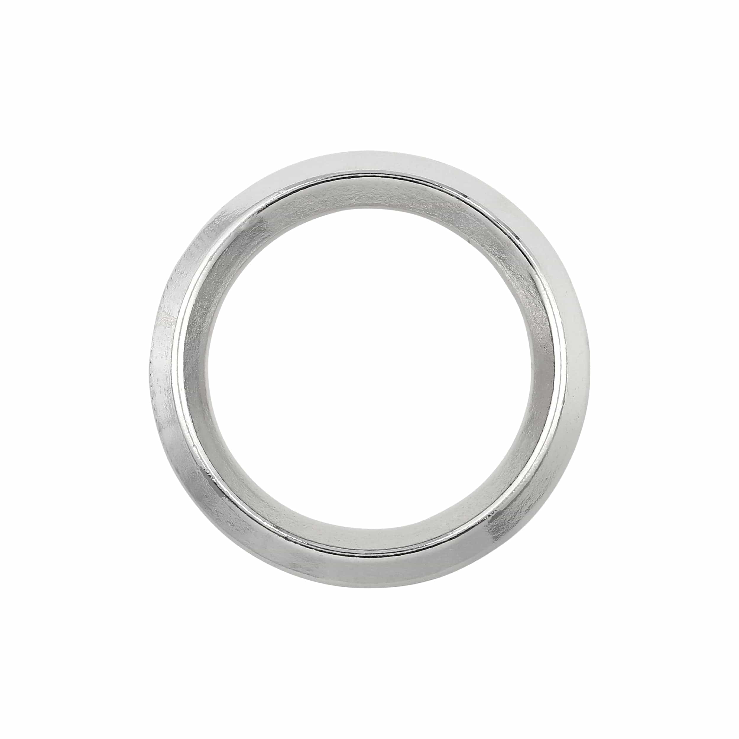 1 1/4" Shiny Nickel, Beveled Round Ring, Zinc Alloy, #P-2878-NIC