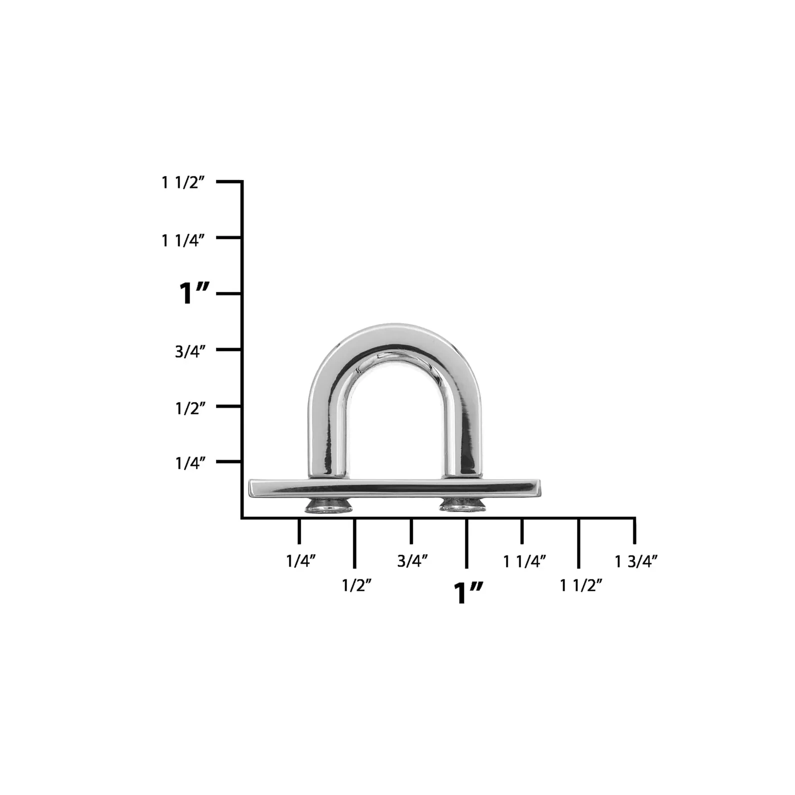1 1/4" Shiny Nickel, Padlock Keeper, Handle Loop with Plate, Steel, #P-3004