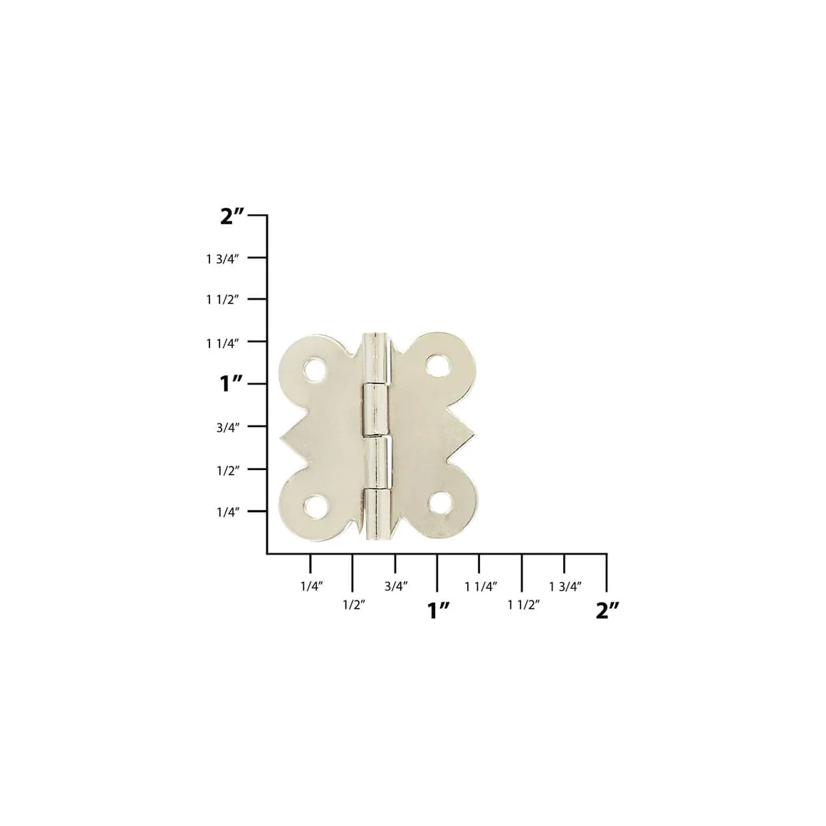 1 1/8" Nickel, Box/Case Hinge Plate, Zinc Alloy, #P-2467-NP