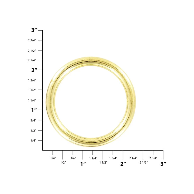 1 3/4" Shiny Brass, Cast Round Ring, Solid Brass, #P-839-1-3-4