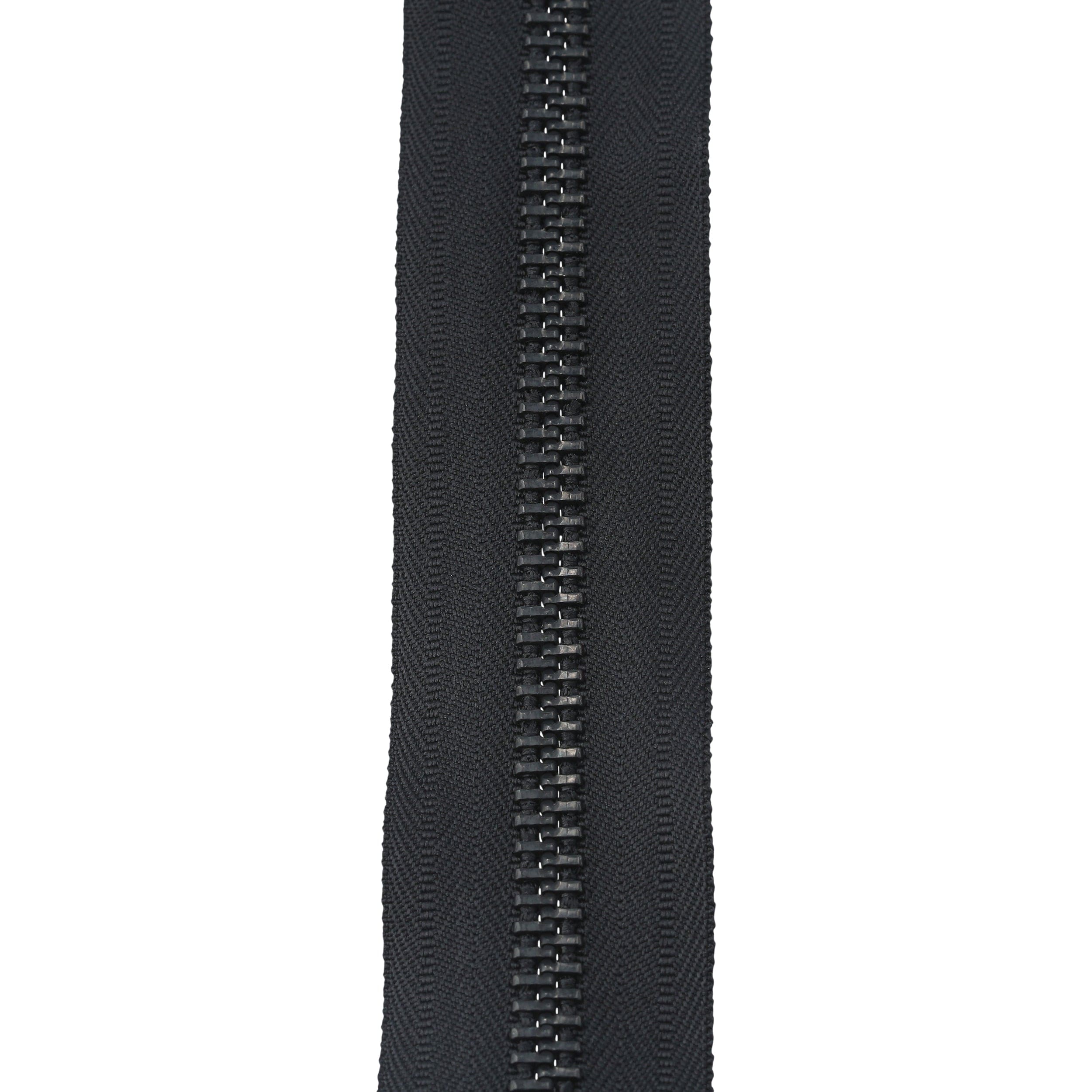 #10 Metal, Black, 24" Separating Bomber Jacket Zipper with Black Oxide Teeth, #9BJ-24-BLK-OX
