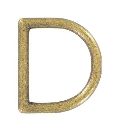 1" Anitque Brass, Cast D Ring, Zinc Alloy, #P-2075-ANTB
