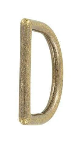 1" Anitque Brass, Cast D Ring, Zinc Alloy, #P-2075-ANTB