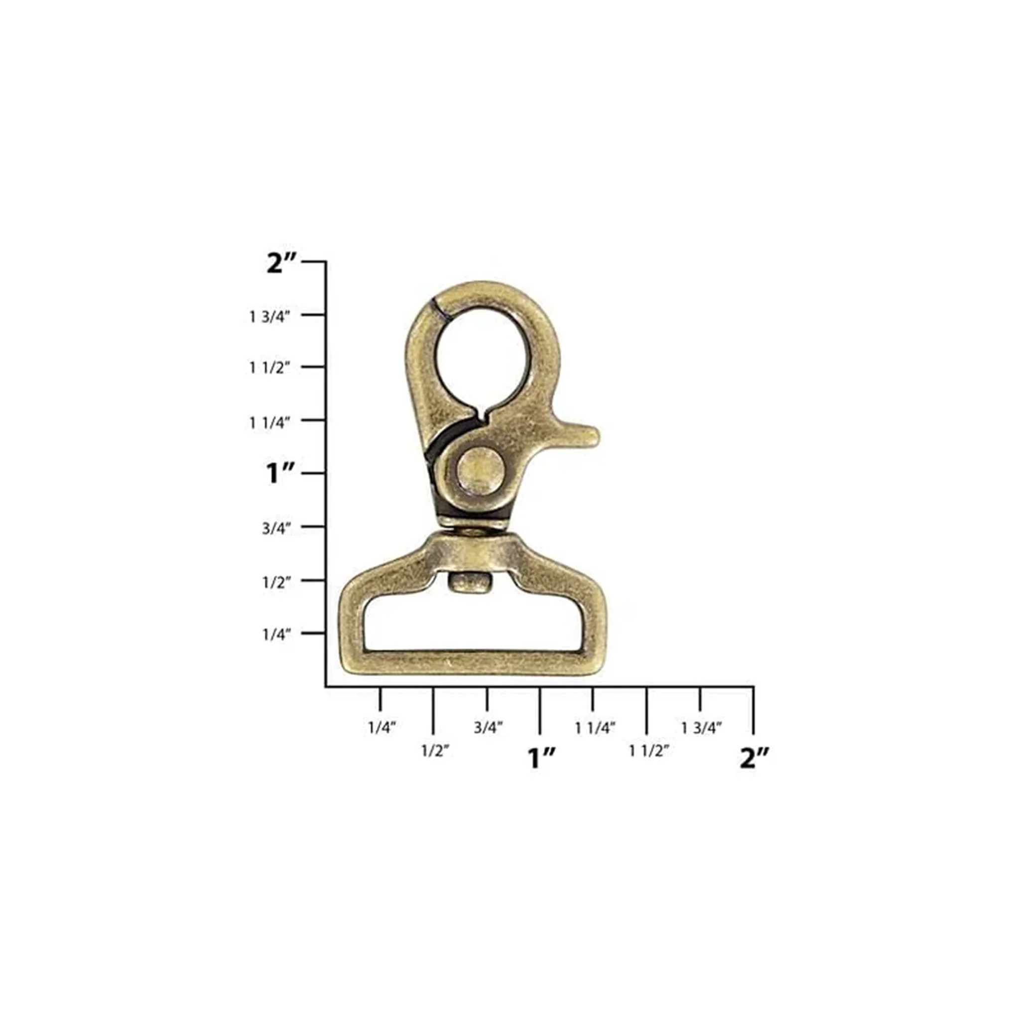 1" Antique Brass, Trigger Swivel Snap Hook, Zinc Alloy-PK4, #P-2946-ANTB