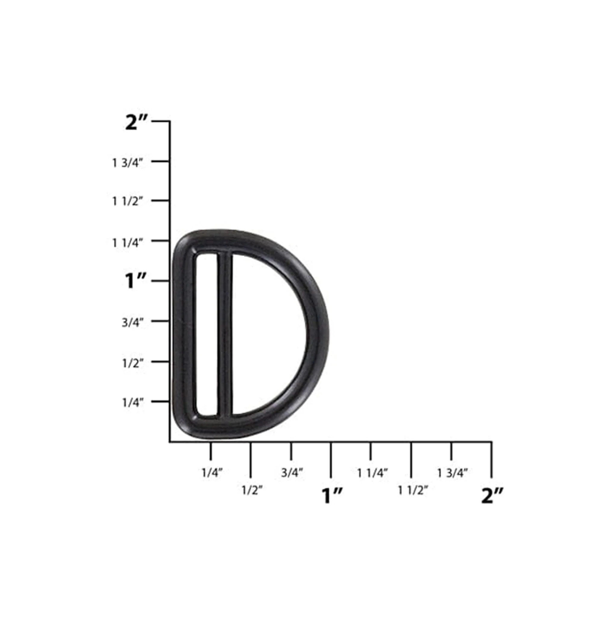 1" Black, Cast Double Loop D-Ring, Zinc Alloy, #C-1438-BLK