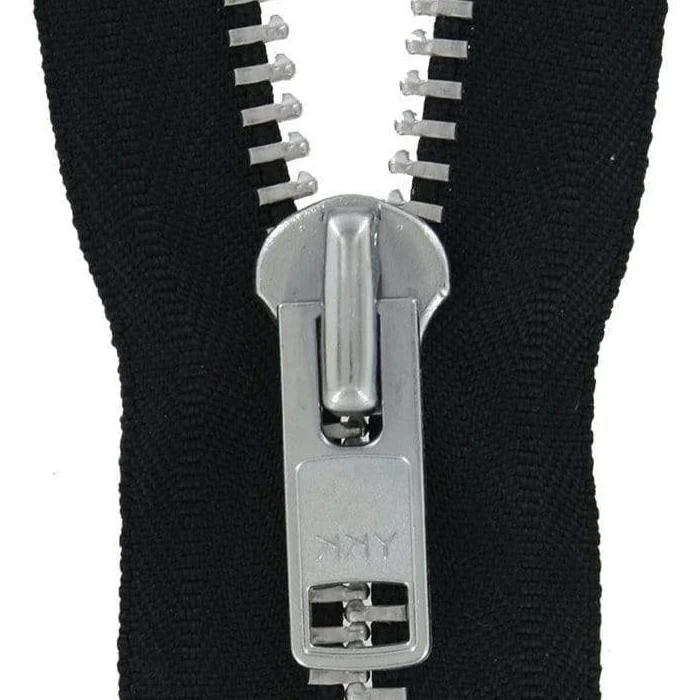 #10 Metal, Black, 36" YKK Separating Jacket Zipper with Aluminum Teeth, #9JK-36-BLK-N