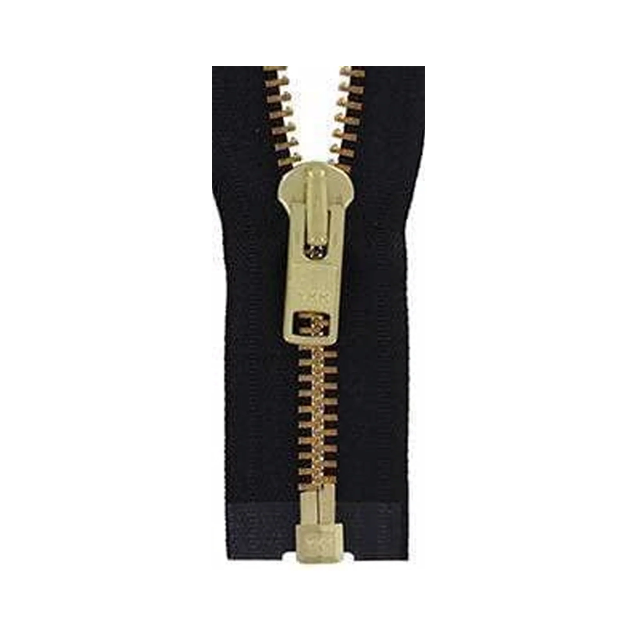#10 Metal, Black, 36" YKK Separating Jacket Zipper with Brass Teeth, #9JK-36-BLK-B