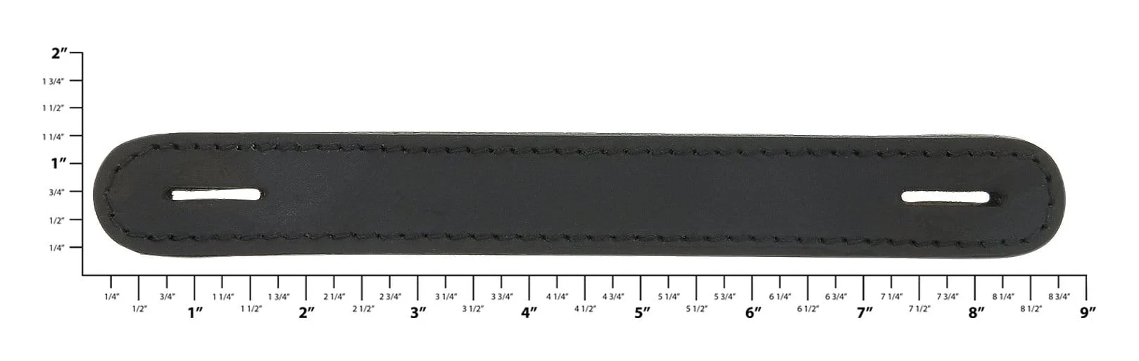 2926-1-black-slotted-round-end-trunk-handle-leather-l-191-blk-4.webp 1" Black, Slotted Round End Trunk Handle, Leather, #L-191-BLK