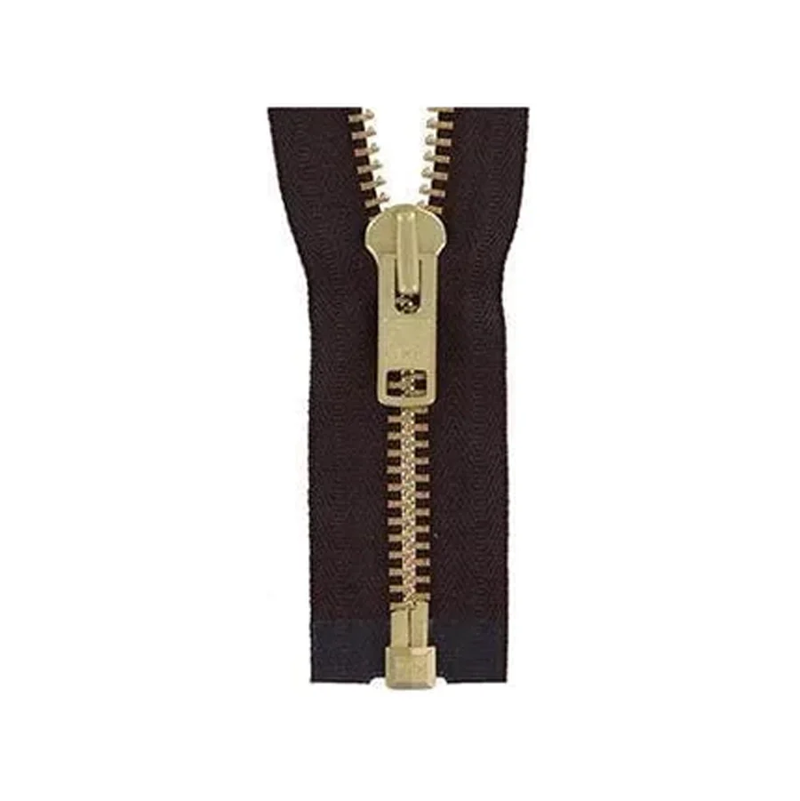 #10 Metal, Brown, 30" YKK Separating Jacket Zipper with Brass Teeth, #9JK-30-BRO-B