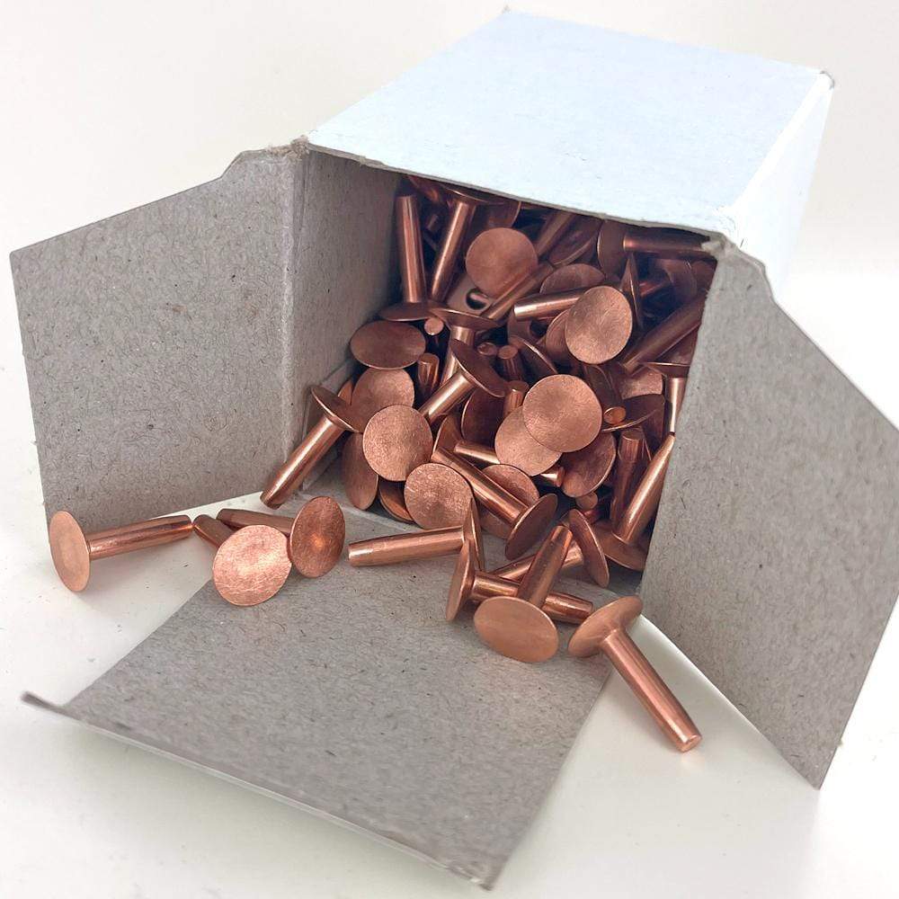 1" Copper, #9 Rivet with Burr 1lb Box, Copper, #L-307-9-C
