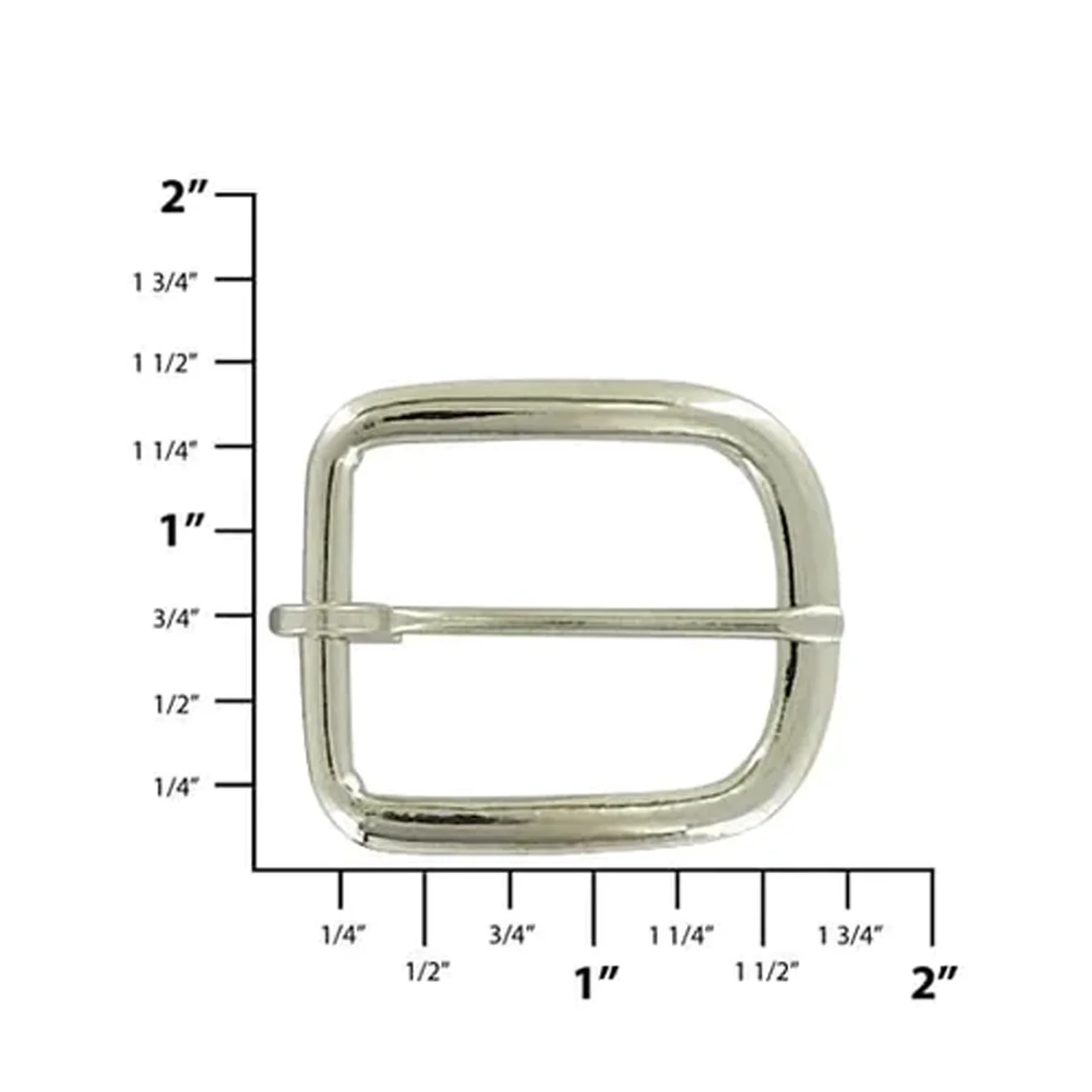 1" Nickel, Heel Bar Buckle, Steel, #C-28-1-NP