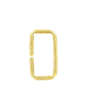 1" Shiny Brass Plate, Split Rectangular Ring, Steel, #C-25-1-BP